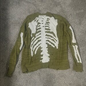 Kapital Kountry Japan Olive Green Skeleton Knit Sweater